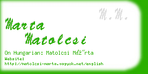 marta matolcsi business card